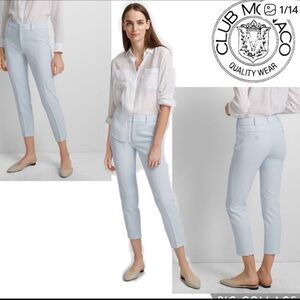 Club Monaco Sky Blue Mid-Rise Cropped Trousers